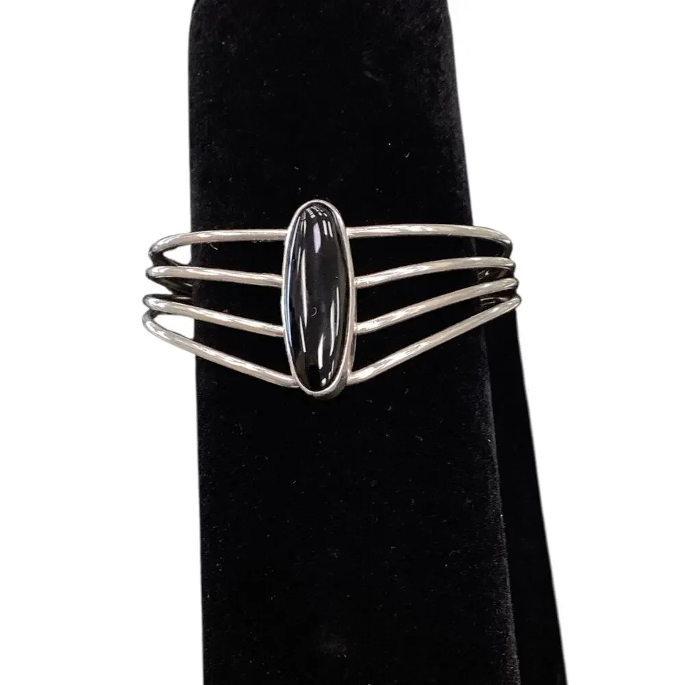 Onyx Sterling Silver Cuff Bracelet